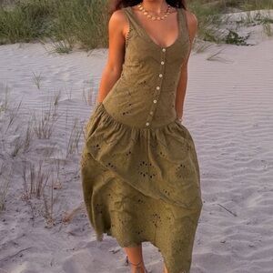 House of Harlow 1960 Olive Midi Dress